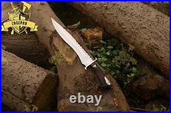 CUSTOM HANDMADE D2 STEEL HUNTING BOWIE KNIFE With STAG HORN HANDLE & SHEATH