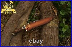 CUSTOM HANDMADE D2 STEEL HUNTING BOWIE KNIFE With STAG HORN HANDLE & SHEATH