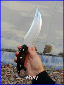 CUSTOM HANDMADE LOVELESS KNIFE D-2 STEEL Bull horn WITH LEATHER SHEATH MEAS