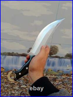 CUSTOM HANDMADE LOVELESS KNIFE D-2 STEEL Bull horn WITH LEATHER SHEATH MEAS