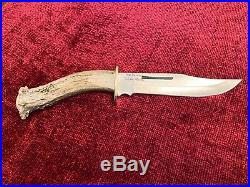 CUSTOM RARE PETE DUNHAM Hunting Knife with Stag/Antler Handle FREE SHIPPING