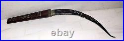 Cambodian Kmer Loer Horn Handle Knife With Wood Sheath & Steel Blade