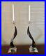 Candlesticks-With-Goat-Horn-And-Nickel-Silver-18-Tall-New-Without-Tags-01-wo