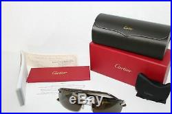 Cartier Buffalo Horn Sunglasses (Silver with Brown Temples) (Retail $2710+)