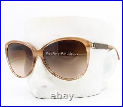 Chanel 5225Q 1302/3B Sunglasses Light Brown Horn with Quilted Leather Gold CC