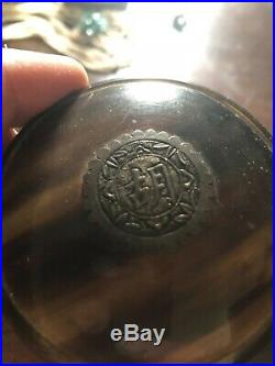 Chinese Vintage Box With A Silver Chinese Medallion Faux Horn Not Sure