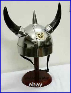 Christmas Medieval Viking Helmet with Horns best quality Item free Stand