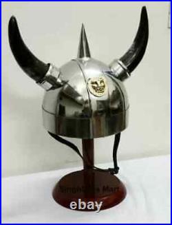 Christmas Medieval Viking Helmet with Horns best quality Item free Stand