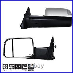 Chrome Towing Mirror Right Heated Signal Puddle Lamp For Ram 2500 3500 1500 RH