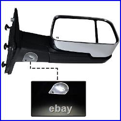 Chrome Towing Mirror Right Heated Signal Puddle Lamp For Ram 2500 3500 1500 RH