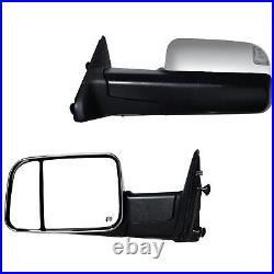 Chrome Towing Mirror Right Heated Signal Puddle Lamp For Ram 2500 3500 1500 RH