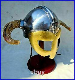 Collectible Medieval Viking Fantasy Helmet With Horn Medieval Costume Gift