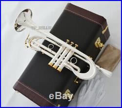 Concert Silver plated Trumpet Customized Horn With Leather Case