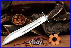 Custom 5160 Spring Steel Bowie Knife Handmade With Stag Horn Handle