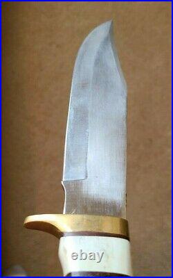 Custom Bowie Knife OAL About 14 Inches Shed Moose Horn Antler Base With Sheath