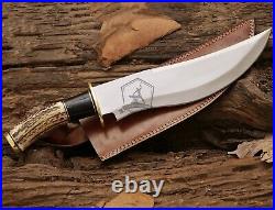 Custom Bowie knife with Stag and Horn Hunting Knife Handmade Knife