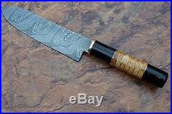 Custom Damascus Steel Blade Kitchen Chef Knife With Buffalo Horn Handle