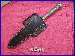Custom Hand Forged Dirk with Horn Grip and Silver Fittings and Scabbard