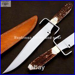 Custom Hand Forged Hell Belle's BOWIE Replica 4mm Sharpen Swedge WithStag Handle