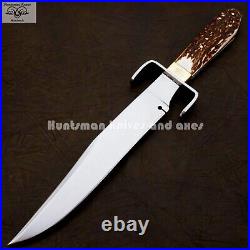 Custom Hand Forged Hell Belle's BOWIE Replica 4mm Sharpen Swedge WithStag Handle