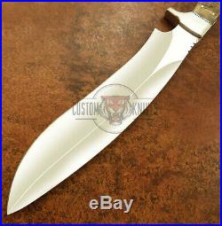 Custom Hand Made D-2 Tool Steel Ram Horn 1-of-kind Hunting Bowie With Sheath