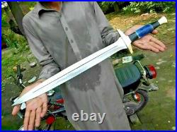 Custom Hand Made D2 Tool Steel Hunting Sword With Leather Sheath