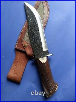 Custom Handmade 5160 Spring Steel 14 Inches Knife With Stag Horn Handle