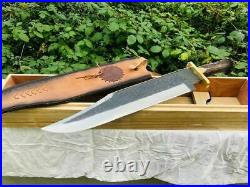 Custom Handmade Carbon Steel 25In Bowie Knife with Stag Horn Handle