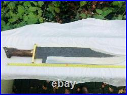 Custom Handmade Carbon Steel 25In Bowie Knife with Stag Horn Handle