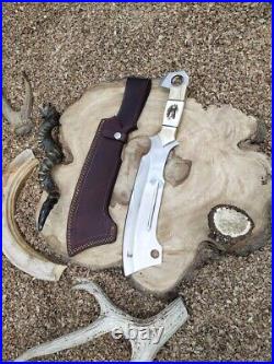 Custom Handmade Carbon Steel Blade Stag Horn Machete KnifeHunting Knife Camping