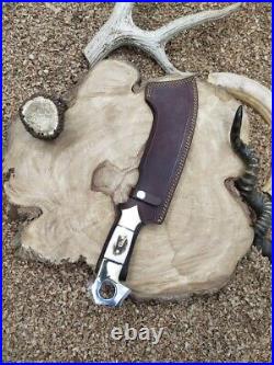 Custom Handmade Carbon Steel Blade Stag Horn Machete KnifeHunting Knife Camping