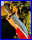 Custom-Handmade-Carbon-Steel-Hunting-Bowie-Knife-With-Stag-antler-Handle-01-vbo
