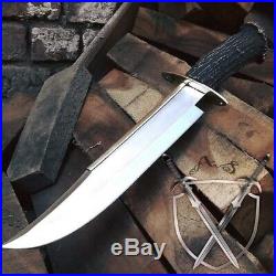 Custom Handmade Carbon steel Hunting Knife With Stag Horn Handle