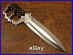 Custom Handmade D-2 Tool Steel Bull Horn Hunting Bowie Knife With Leather Sheath