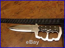 Custom Handmade D-2 Tool Steel Bull Horn Hunting Bowie Knife With Leather Sheath