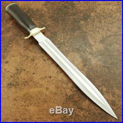 Custom Handmade D-2 Tool Steel Gorgeous Leather Hunting Dagger Bowie With Sheath