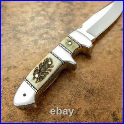 Custom Handmade D-2 Tool Steel Stag Horn Loveless Style Chute Knife With Pouch