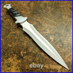 Custom Handmade D2 Steel Beautiful Hunting Dagger Knife with Bull Horn Handle