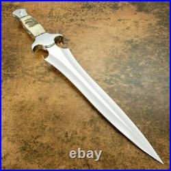 Custom Handmade D2 Steel Beautiful Hunting Dagger Knife with Ram Horn Handle