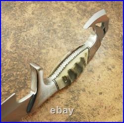 Custom Handmade D2 Steel Beautiful Hunting Knife with Amazing Ram Horn Handle