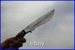 Custom Handmade D2 Steel Blade Hunting Knife with Sheep Horn Handle By Ma-n-Pa