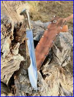 Custom Handmade D2 Steel Blade Knife With Stag Horn & Leather Sheath