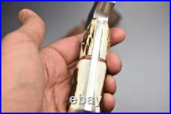 Custom Handmade D2 Steel Dagger Hunting Knife, Stag Antler Handle With Sheath