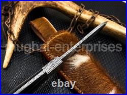 Custom Handmade D2 Steel Hand Engraved Hunting Knife With Bull Horn Handle