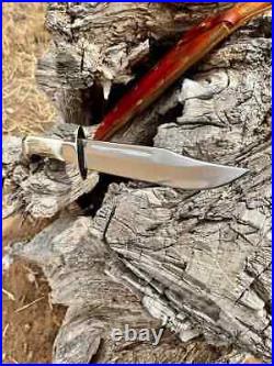 Custom Handmade D2 Steel Hunting Survival Bowie Knife Stag Handle Knife WithSheath