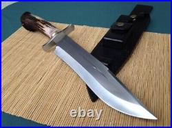 Custom Handmade D2 Tool Steel Hunting Bowie Knife Survival Knife With Stag Horn