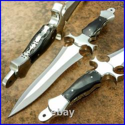 Custom Handmade D2 Tool Steel Hunting Dagger Knife With Bufflo Horn Handel
