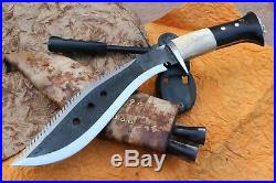 Custom Handmade D2 Tool Steel Hunting Kukri Knife With Bone, Bull Horn Handle
