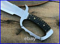 Custom Handmade D2 Tool Steel Hunting Survival Bowie Knife With Bufflo Horn