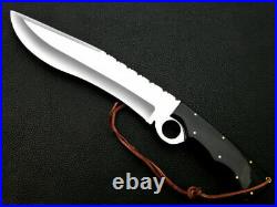 Custom Handmade D2 Tool Steel Hunting Survival Kukrie Knife With Bufflo Horn